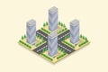 Isometric city illustrated Royalty Free Stock Photo