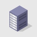 Isometric server illustrated Royalty Free Stock Photo