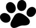 Silhouette of dogs and cats paw print isolated on white background Royalty Free Stock Photo