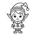 Best Christmas Elf Illustration for T-Shirts Royalty Free Stock Photo