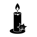 Christmas Candle Silhouette Vector Art Set Holiday Decorative Design Elements Royalty Free Stock Photo