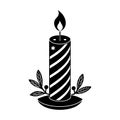 Christmas Candle Silhouette Vector Art Set Holiday Decorative Design Elements Royalty Free Stock Photo