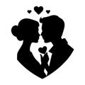 Best Isolated Couple Silhouette for Valentine Projects Royalty Free Stock Photo