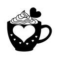 Best valentines day Hot Chocolate Silhouette for Valentine Gifts Royalty Free Stock Photo
