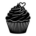 Best Valentines Cupcake Design Silhouette Vector Royalty Free Stock Photo