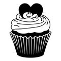 Best Romantic Heart Cupcake EPS T-Shirt Design Royalty Free Stock Photo