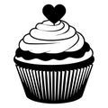 Best Valentines Cupcake Heart Silhouette Vector Art Royalty Free Stock Photo