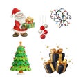 Premium Christmas Icons 2024 Vector Pack for Holiday Gifts and Branding. Royalty Free Stock Photo