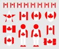 Canada flag set. Isolated Canada flag on white background Royalty Free Stock Photo