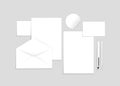 Vector mockup of office stationery on a gray background Royalty Free Stock Photo