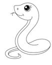 Cute Snake symbol of 2025 new year, date - vector linear picture for coloring. Royalty Free Stock Photo