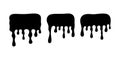 A set of irregular organic spots with streaks, hand-drawn and isolated on a white background, vector