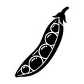 Black-and-White Pea Pod Illustration - Minimalistic Botanical Line Art for Logos and Patterns Royalty Free Stock Photo
