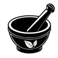 Pestle design silhouette vector art work . Royalty Free Stock Photo