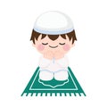 Cute muslim boy praying pose Royalty Free Stock Photo