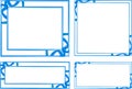 cobalt blue color artwork square and rectangular frames Royalty Free Stock Photo