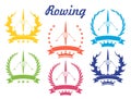 Rowing logo. Isolated Rowing on white background Royalty Free Stock Photo