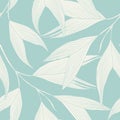 Vintage leaves pattern on biue background Royalty Free Stock Photo