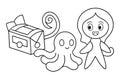Funny cartoon octopus vector art, a playful child\'s drawing icon Royalty Free Stock Photo