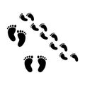 Baby footprints icon isolated on white background. vector illustration Royalty Free Stock Photo