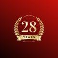 28th Anniversary celebration, 28 year Anniversary celebration On Red background Royalty Free Stock Photo