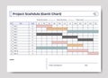 Project schedule template, Gantt chart infographics Royalty Free Stock Photo