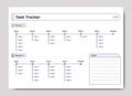 Task tracker diagram template for print Royalty Free Stock Photo