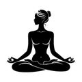 Female Yoga Position Silhouette Illustration Royalty Free Stock Photo