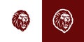 Angry Lion Roaring Logo Vector. Angry lion head line art or silhouette logo design. Royalty Free Stock Photo