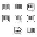 Barcode Icon Set. Collection of Barcode and QR Code Icons. Royalty Free Stock Photo