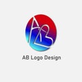AB minimalist negative logo or letter logo design Royalty Free Stock Photo