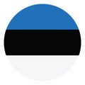 Flag of Estonia. Estonia circle flag logo icon computer vector illustration design. Royalty Free Stock Photo