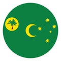 Cocos (Keeling) Islands button flag icon digital vector illustration. Royalty Free Stock Photo