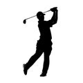 Golf player silhouette action shot driving Royalty Free Stock Photo