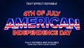 american independence day text effect editable Royalty Free Stock Photo
