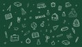 Back to school background with hand drawn doodle elements. Vector illustration Royalty Free Stock Photo
