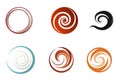 Abstract Swirl Circle Logo Collection in Gradient and Brush Styles Royalty Free Stock Photo
