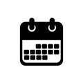Black Calendar Icon â Flat Vector on White Background Royalty Free Stock Photo