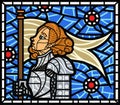 joan of arc depicted in vibrant stained glass style Royalty Free Stock Photo