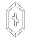 Naudiz rune of the elder futhark, Naudiz magical sign symbolizing trials, overcoming difficulties and limitations - vector linear Royalty Free Stock Photo