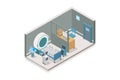 Room with diagnostic equipment isometric in vector Royalty Free Stock Photo