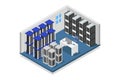 Illustrated isometric server room Royalty Free Stock Photo