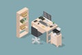 Illustrated isometric office room Royalty Free Stock Photo
