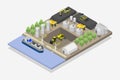 Industrial port illustrated isometric Royalty Free Stock Photo