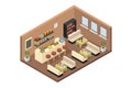 Illustrated isometric cafe room Royalty Free Stock Photo