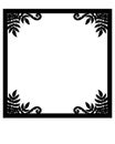 Frame square with plant elements, vignette with leaves and shoots - silhouette vector template for designing images or text. Royalty Free Stock Photo