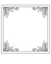 Frame square with plant elements, vignette with leaves and shoots Royalty Free Stock Photo