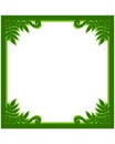 Green square frame with plant elements, vignette with leaves - vector template for decorating images or text. Green square frame Royalty Free Stock Photo