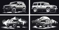 set of offroad car with mountain background Royalty Free Stock Photo