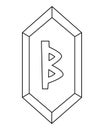 Berkanan, also known as Bjarkan, is an Elder Futhark rune symbolizing the birch tree, fertility, rebirth, and feminine energy. Royalty Free Stock Photo